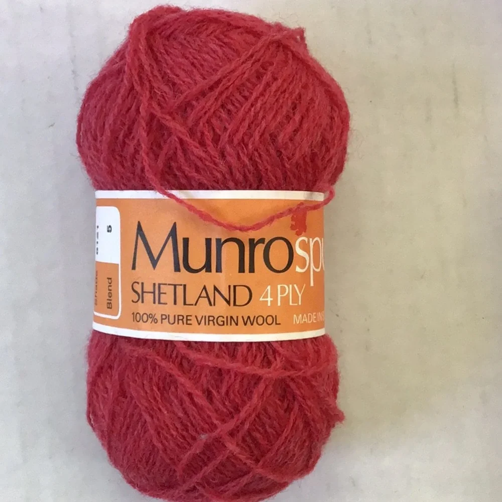 Munrospun Shetland 4 Ply Wool in Red